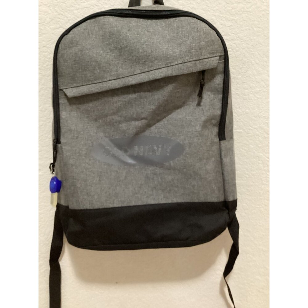 Old Navy Grey & Black Backpack With Front Zip Pocket